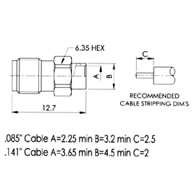 SMARlN^,SMA-J-RG405 drawing