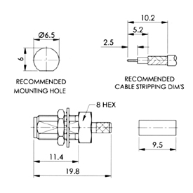 SMARlN^,SMA-BJ-174/U drawing