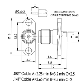 SMARlN^,SMA-PJ-RG405 drawing