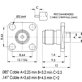 SMARlN^,SMA-PJ-RG405 drawing